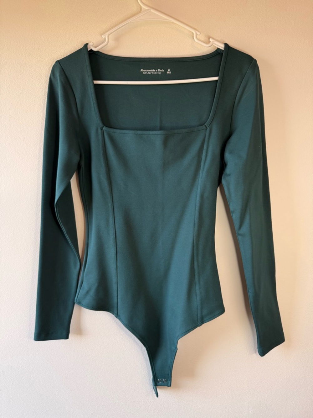 Abercrombie & Fitch Deep Teal Long Sleeve Square Neck Bodysuit